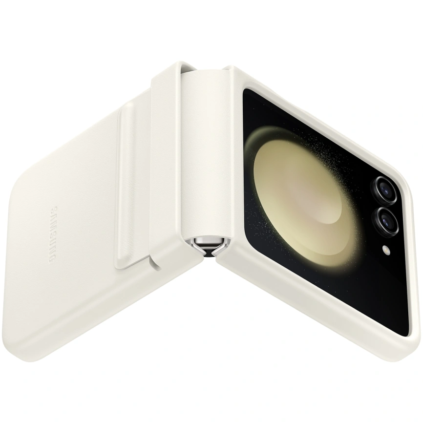 Чехол Samsung Series для Galaxy Z Flip 5 Flap Eco-Leather Case Creme фото 2